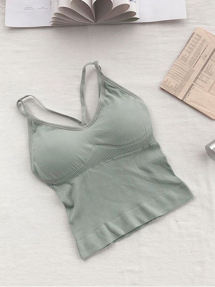 Women Cotton Underwear Push Up Bra Top Tank Up Fashion