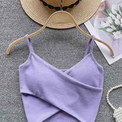  Irregular Casual Sport Camisole Women Strap Design Solid Fashion - Premium  from vistoi shop - Just $19.99! Shop now at vistoi shop