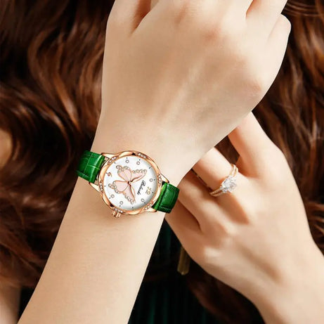 Women Watches Fashion Butterfly Dial Leather Quartz Watch - Premium  from vistoi shop - Just $29.99! Shop now at vistoi shop