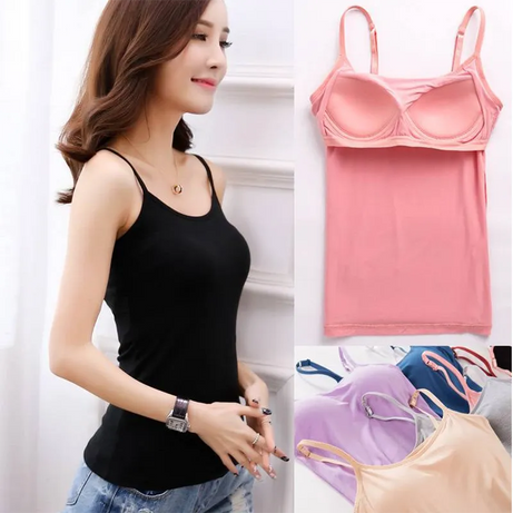 Women Vest Underwear Summer Soft Tank Top Built In Bra - Premium  from vistoi shop - Just $24.99! Shop now at vistoi shop